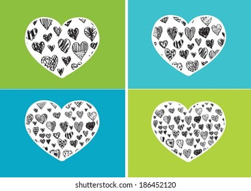 Heart Icon and Hearts symbol lines abstract idea design