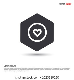 Heart icon Hexa White Background icon template