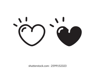 Heart icon with highlight effect Vector