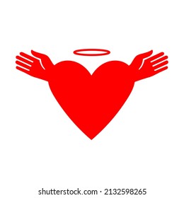 Heart Icon Heart Hugs Logo vector Illustration