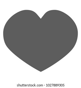 Heart Icon Illustration. Flat simple grey symbol on white background isolated on white.