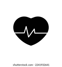 Icono de corazón. adecuado para el icono de pulso. estilo de icono de glifo. icono relacionado con la aptitud. Diseño de vector simple editable
