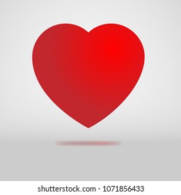 Heart Icon Illustration, Vector illustration, Flat color pictogram on white background