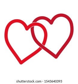 Heart Icon Illustration Vector Flat Design with White Background