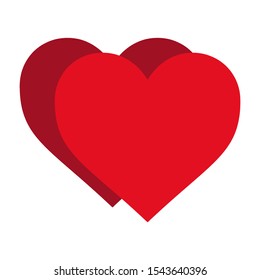 Heart Icon Illustration Vector Flat Design with White Background