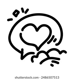 heart icon inside a speech bubble. It can be used in a variety of contexts, such as on greeting cards, social media posts, or websites.
