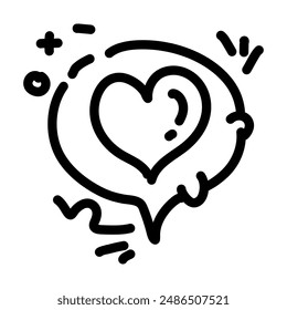 heart icon inside a speech bubble. It can be used in a variety of contexts, such as on greeting cards, social media posts, or websites.