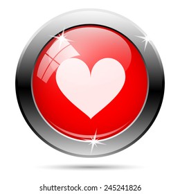 Heart icon. Internet button on white background. 