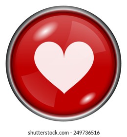 Heart icon. Internet button on white background. 