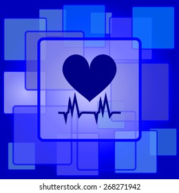 Heart icon. Internet button on abstract background. 
