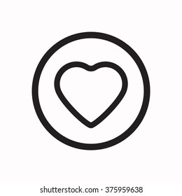  Heart   icon,  isolated. Flat  design.