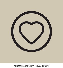  Heart  icon,  isolated. Flat  design.
