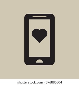  Heart  icon,  isolated. Flat  design.