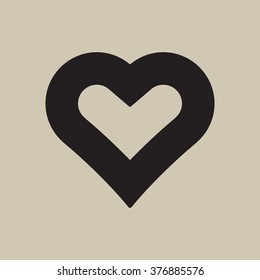  Heart   icon,  isolated. Flat  design.