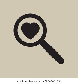  Heart   icon,  isolated. Flat  design.