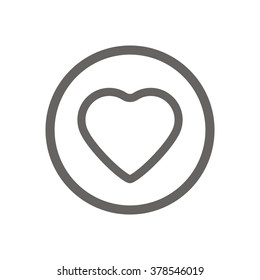  Heart  icon,  isolated. Flat  design.