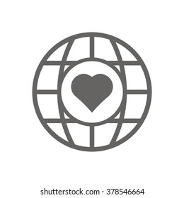  Heart  icon,  isolated. Flat  design.