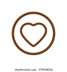  Heart   icon,  isolated. Flat  design.