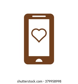  Heart  icon,  isolated. Flat  design.