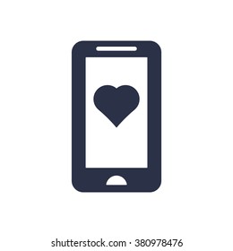  Heart  icon,  isolated. Flat  design.