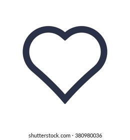  Heart  icon,  isolated. Flat  design.