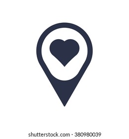  Heart   icon,  isolated. Flat  design.