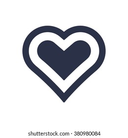  Heart  icon,  isolated. Flat  design.