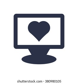  Heart   icon,  isolated. Flat  design.