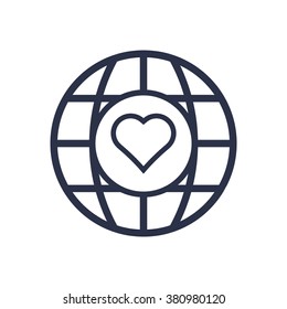  Heart  icon,  isolated. Flat  design.