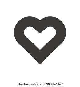  Heart  icon,  isolated. Flat  design.
