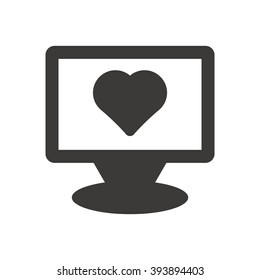 Heart  icon,  isolated. Flat  design.