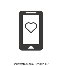 Heart  icon,  isolated. Flat  design.