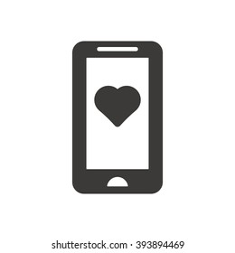  Heart   icon,  isolated. Flat  design.
