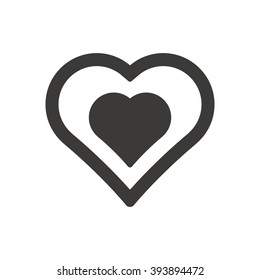 Heart  icon,  isolated. Flat  design.