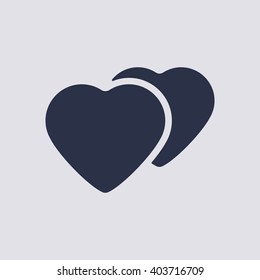 Heart  icon,  isolated. Flat  design.