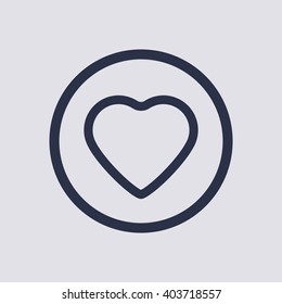 Heart  icon,  isolated. Flat  design.