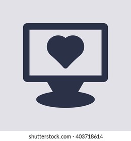 Heart  icon,  isolated. Flat  design.