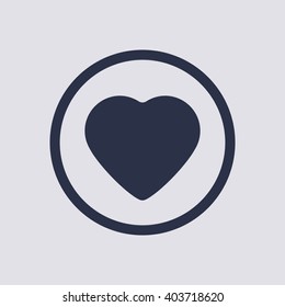 Heart  icon,  isolated. Flat  design.