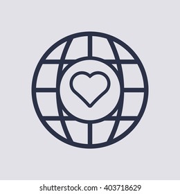 Heart  icon,  isolated. Flat  design.