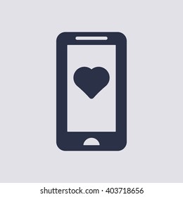 Heart  icon,  isolated. Flat  design.
