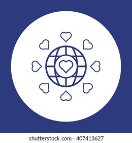Heart  icon,  isolated. Flat  design.