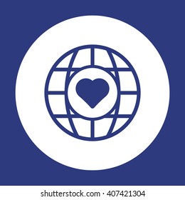 Heart  icon,  isolated. Flat  design.