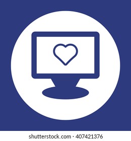 Heart  icon,  isolated. Flat  design.