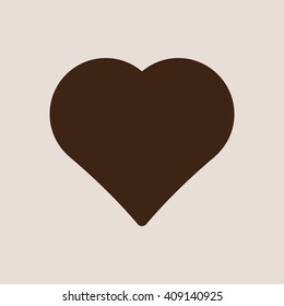 Heart  icon,  isolated. Flat  design.