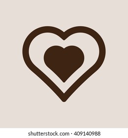 Heart  icon,  isolated. Flat  design.