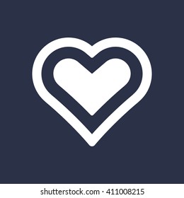 Heart   icon,  isolated. Flat  design.