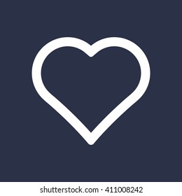 Heart  icon,  isolated. Flat  design.
