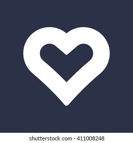 Heart  icon,  isolated. Flat  design.
