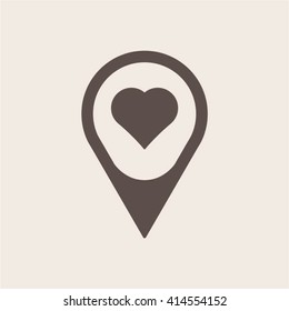 Heart  icon,  isolated. Flat  design.