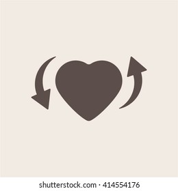 Heart  icon,  isolated. Flat  design.